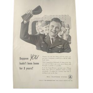 Vintage 1945 Bell Telephone System Hadn’t Been Home Ad Advertisment